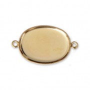 Connettore per cabochon ovale retro piatto 25X18 mm dorato con fino x1