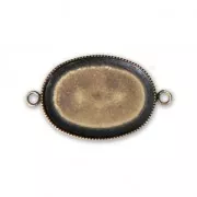 Distanziatore/connettore per cabochon ovale retro piatto 25X18 mm bronzo x1