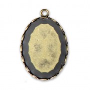 Castone pendente per cabochon ovale retro piatto 25x18 mm bronzo x1|raw }}