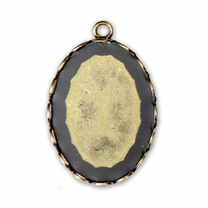 Castone pendente per cabochon ovale retro piatto 25x18 mm bronzo x1
