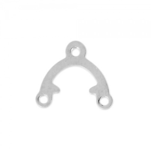 Connettore/distanziatore 1 punto 9,6x8,5 mm Placcatura argento fino x20