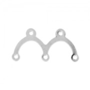 Connettori/distanziatori 2 ponti 17x8,5 mm Placcatura argento fino x10|raw }}