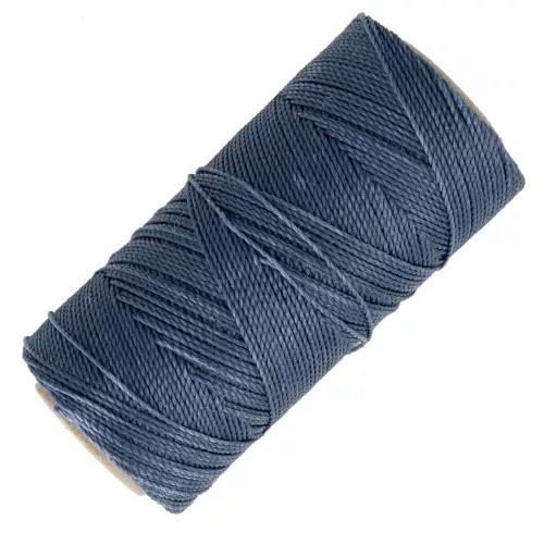 Bobina di filo cerato Linhasita per micro macramè 1 mm - Denim (1037) x168m