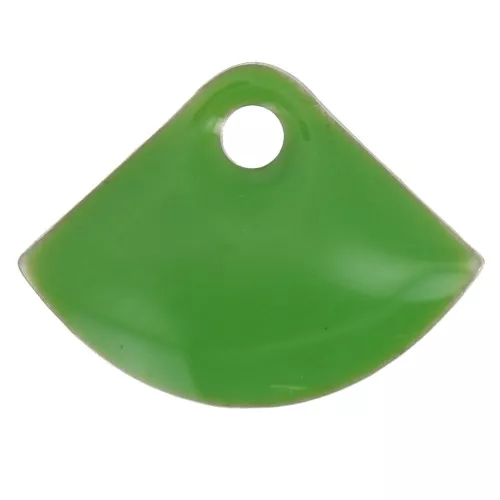 Ciondoli forma ventaglio in metallo e resina epossidica 7x10 mm Verde x6