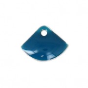 Ciondoli forma ventaglio in metallo e resina epossidica 7x10 mm Petrolio x6|raw }}