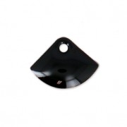 Ciondoli forma ventaglio in metallo e resina epossidica 7x10 mm Nero x6|raw }}