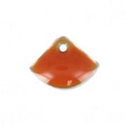 Ciondoli forma ventaglio in metallo e resina epossidica 7x10 mm Terracotta x6