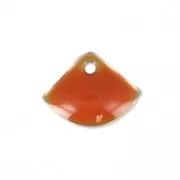 Ciondoli forma ventaglio in metallo e resina epossidica 7x10 mm Terracotta x6