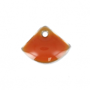 Ciondoli forma ventaglio in metallo e resina epossidica 7x10 mm Terracotta x6