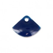 Ciondoli forma ventaglio in metallo e resina epossidica 7x10 mm Blu notte x6|raw }}