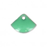 Ciondoli forma ventaglio in metallo e resina epossidica 7x10 mm Mint x6|raw }}