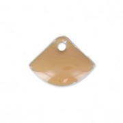 Ciondoli forma ventaglio in metallo e resina epossidica 7x10 mm Beige x6|raw }}