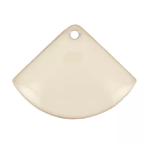 Ciondoli forma ventaglio in metallo e resina epossidica 7x10 mm Crema x6