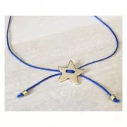 Bottone ovale martellato 14x10 mm Dorato con oro fino x1