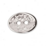 Bottone ovale martellato 14x10 mm Placcatura argento antico x1|raw }}