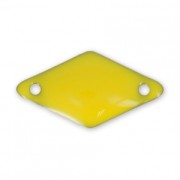 Distanziatori losanga in metallo 2 fori resina epossidica 17x9 mm Giallo x8