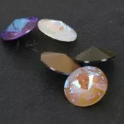 Cabochon PureCrystal 1122 Rivoli mm. 12 Crystal Army Green DeLite x1