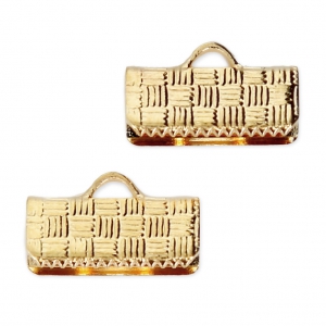 Terminali da stringere 13 mm - Dorato con oro fino x4