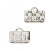 Terminali da stringere 10 mm Placcatura argento fino x4