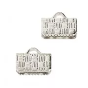 Terminali da stringere 10 mm Placcatura argento fino x4