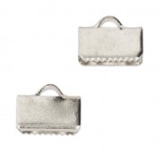 Terminali da stringere 10 mm Placcatura argento fino x4