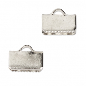 Terminali da stringere 10 mm Placcatura argento fino x4