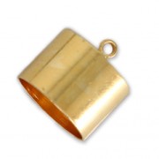 Terminali cilindrici per cordoncini da 10 mm - Dorato con oro fino x4|raw }}