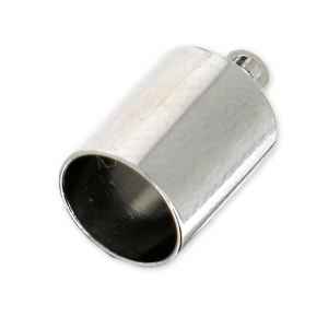 Terminali cilindrici per cordoncini da 6 mm rodiato x4