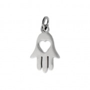 Mano di fatima con cuore 18 mm Acciaio inox x1|raw }}