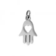 Mano di fatima con cuore 18 mm Acciaio inox x1