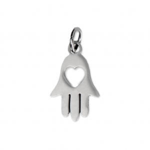 Mano di fatima con cuore 18 mm Acciaio inox x1