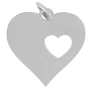 Ciondolo a cuore traforato 15x14,5 mm in acciaio inossidabile 316L x1