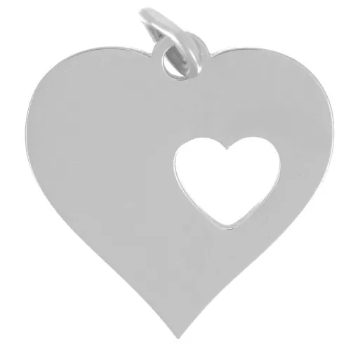Ciondolo a cuore traforato 15x14,5 mm in acciaio inossidabile 316L x1