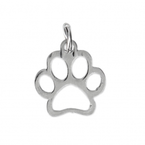 Ciondolo zampa di cane 15x12 mm Acciaio inox x1