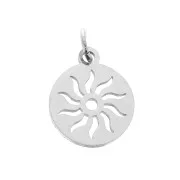 Ciondolo rotondo sole 12 mm Acciaio inox x1