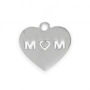 Ciondolo cuore MOM 13.5X13 mm Acciaio inox x1