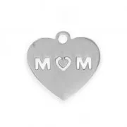 Ciondolo cuore MOM 13.5X13 mm Acciaio inox x1