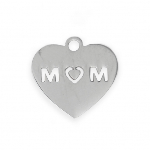 Ciondolo cuore MOM 13.5X13 mm Acciaio inox x1