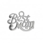 Ciondolo Best mom 14x10 mm in Acciaio inox x1|raw }}