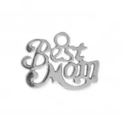 Ciondolo Best mom 14x10 mm in Acciaio inox x1