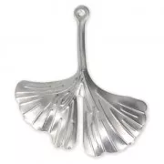 Pendente foglia di Ginkgo 29x26 mm in Acciaio inox x1