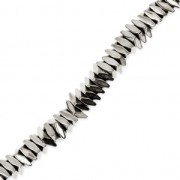 Mini rondelle a forma di rombo in imitazione di ematite 3x1,1 mm Labrador x 40 cm