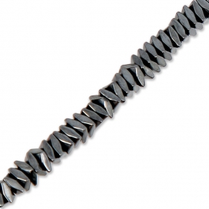 Mini-ematiti sintetiche rombi 3x1.2 mm Jet Hematite x38 cm