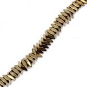 Mini-ematiti sintetiche rombi 3x1.2 mm Golden x40 cm