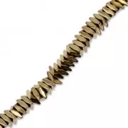 Mini-ematiti sintetiche rombi 3x1.2 mm Golden x40 cm