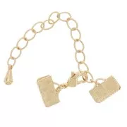 Chiusura moschettone con terminali dentellati 10 mm Dorato con oro fino x1