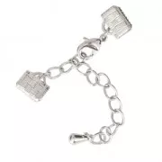 Chiusura moschettone con terminali dentellati 8 mm Placcatura argento fino x1