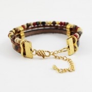 Chiusura a moschettone allungata, motivo a quadri, 12 mm, placcata oro x1