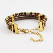 Chiusura a moschettone allungata, motivo a quadri, 12 mm, placcata oro x1