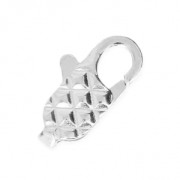 Chiusure moschettone decorato mm. 12 Placcatura argento fino x1|raw }}